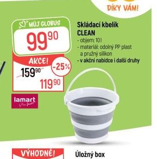 Skládací kbelík CLEAN - Globus aktualniletaky.eu