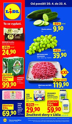 Leták Lidl Akční leták OD PONDĚLÍ platný od 2026-04-20 do 2026-04-22