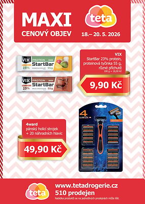Leták Teta drogerie Teta drogerie - Maxi cenový objev platný od 2026-05-18 do 2026-05-20