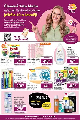 Leták Teta drogerie Teta drogerie - Teta klub platný od 2026-05-21 do 2026-06-02