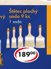 Štětec plochý sada 9 ks