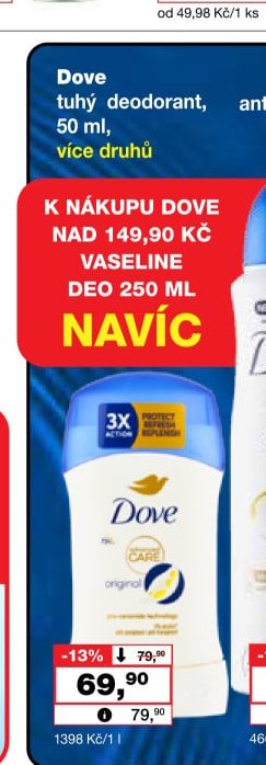 Dove tuhý deodorant
