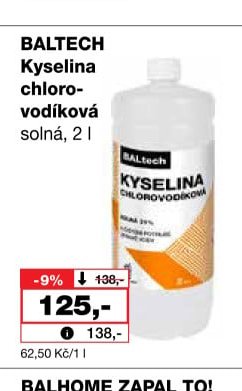 BALTECH Kyselina chlorovodíková solná, 2 l