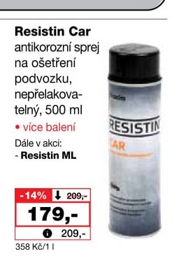 Resistin Car antikorozní sprej na ošetření podvozku, 500 ml