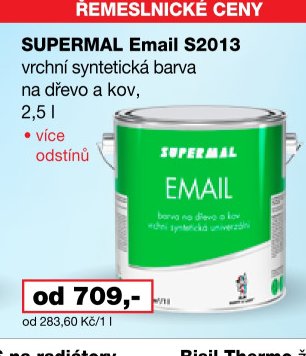 SUPERMAL Email S2013 vrchní syntetická barva na dřevo a kov, 2,5 l