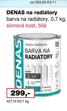 DENAS na radiátory barva na radiátory, 0,7 kg, slonová kost, bílá