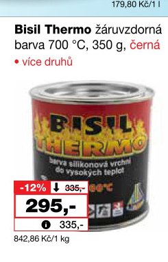 Bisil Thermo žáruvzdorná barva 700 °C, 350 g, černá