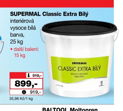 SUPERMAL Classic Extra Bílý interiérová barva