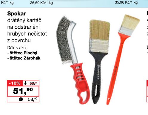 Spokar drátěný kartáč a štětce