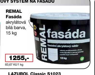 REMAL Fasáda akrylátová bílá barva