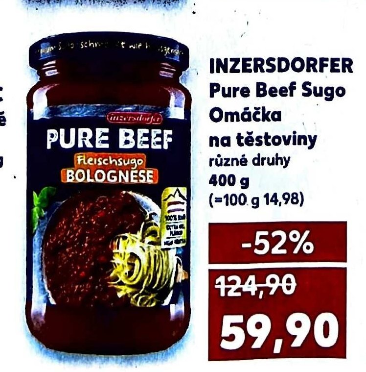 INZERSDORFER Pure Beef Sugo Omáčka na těstoviny