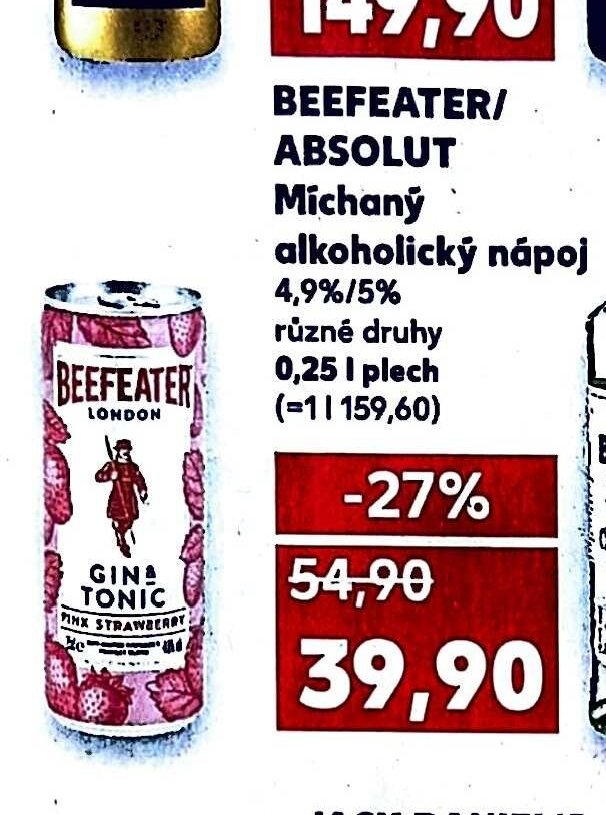 BEEFEATER/ABSOLUT Míchaný alkoholický nápoj
