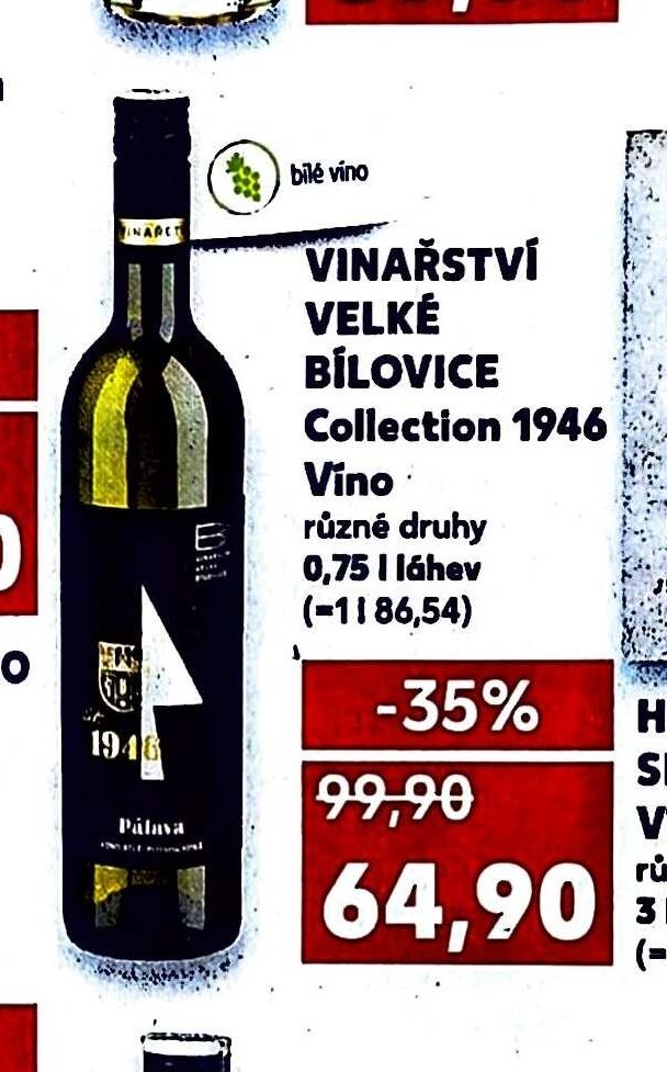 VINAŘSTVÍ VELKÉ BÍLOVICE Collection 1946 Víno