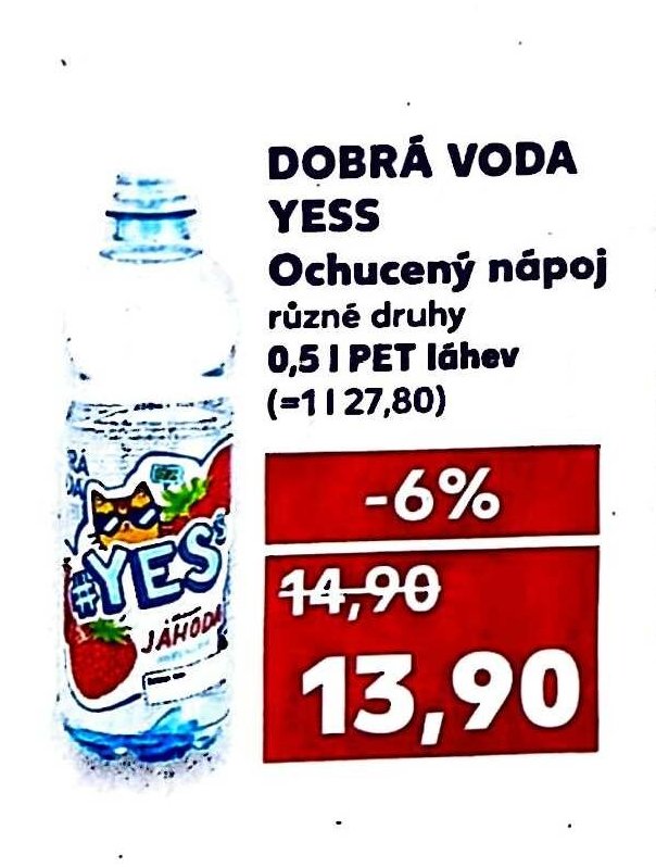 DOBRÁ VODA YESS Ochucený nápoj