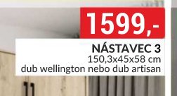 NÁSTAVEC 3, 150,3x45x58 cm, dub wellington nebo dub artisan