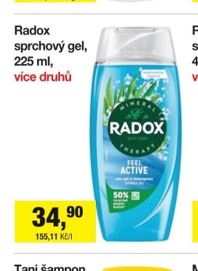Radox sprchový gel, 225 ml
