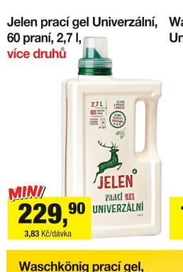 Jelen prací gel Univerzální, 60 praní, 2,7 l, více druhů