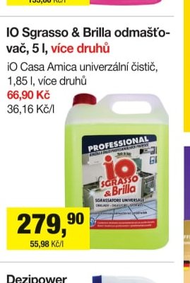 IO Sgrasso & Brilla odmašťovač, 5 l, více druhů
