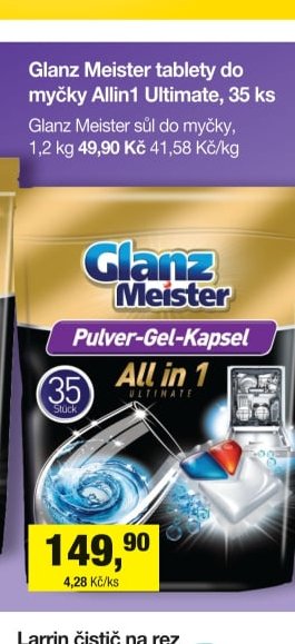 Glanz Meister tablety do myčky Allin1 Ultimate, 35 ks