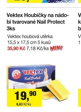 Vektex Houbičky na nádobí tvarované Nail Protect 3ks