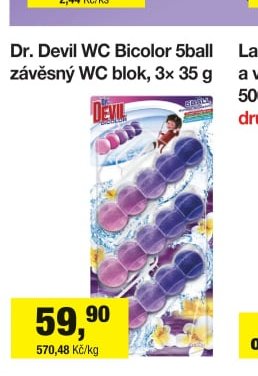 Dr. Devil WC Bicolor 5ball závěsný WC blok, 3x 35 g
