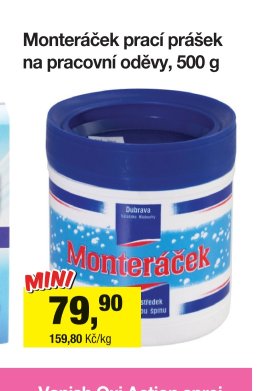 Monteraček prací prášek na pracovní oděvy