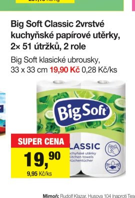 Big Soft Classic 2vrstvé kuchyňské papírové utěrky