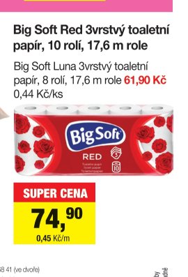 Big Soft Red 3vrstvý toaletní papír
