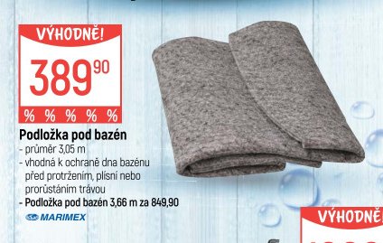 Podložka pod bazén