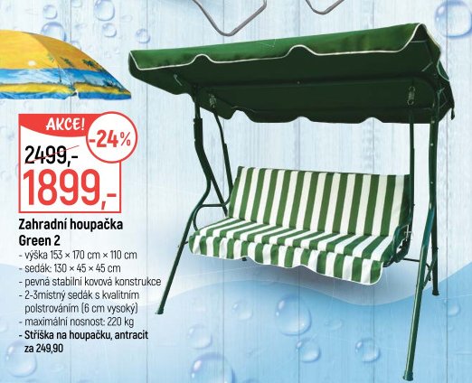 Zahradní houpačka Green 2 - Globus aktualniletaky.eu