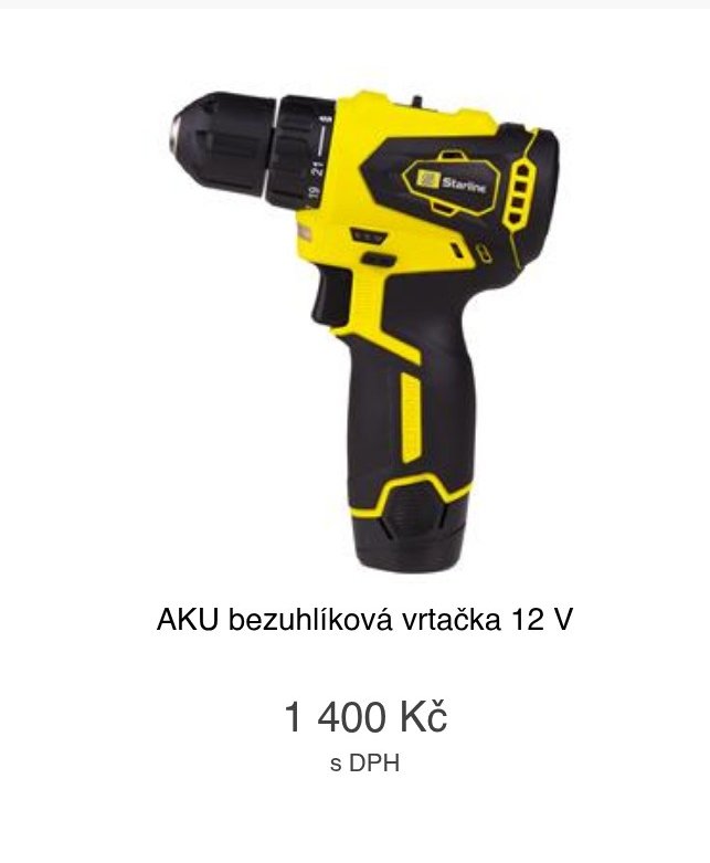 AKU bezuhlíková vrtačka 12 V