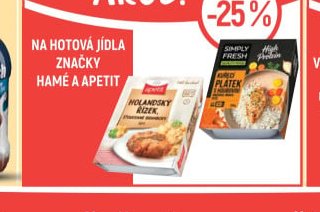 Na hotová jídla značky Hamé a Apetit