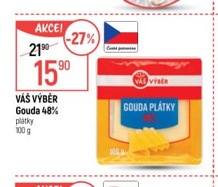 Váš Výběr Gouda 48% plátky 100 g