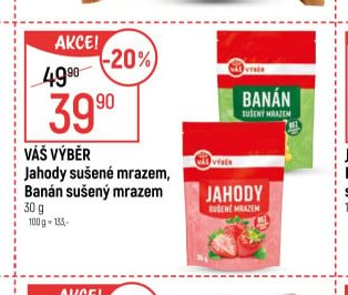 Váš Výběr Jahody sušené mrazem, Banán sušený mrazem