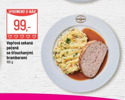 Vepřová sekaná pečeně se šťouchanými bramborami