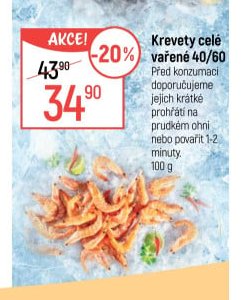 Krevety celé vařené 40/60