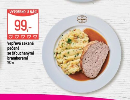 Vepřová sekaná pečeně se šťouchanými bramborami