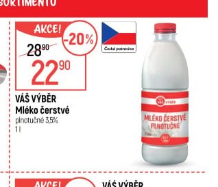 Váš Výběr Mléko čerstvé 1 l