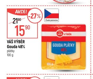Váš Výběr Gouda 48% plátky 100 g