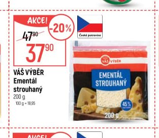 Váš Výběr Ementál strouhaný 200 g