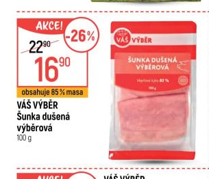 Váš Výběr Šunka dušená výběrová 100 g