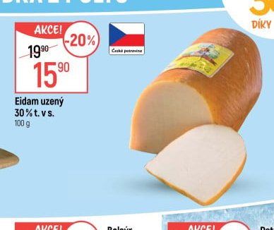 Eidam uzený 30 % t. v s.