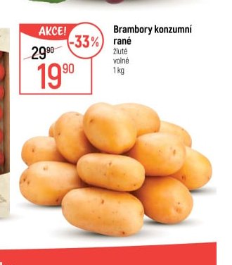 Brambory konzumní rané žluté volné