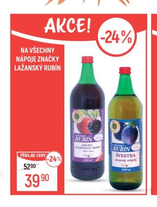Nápoje značky Lažanský Rubin