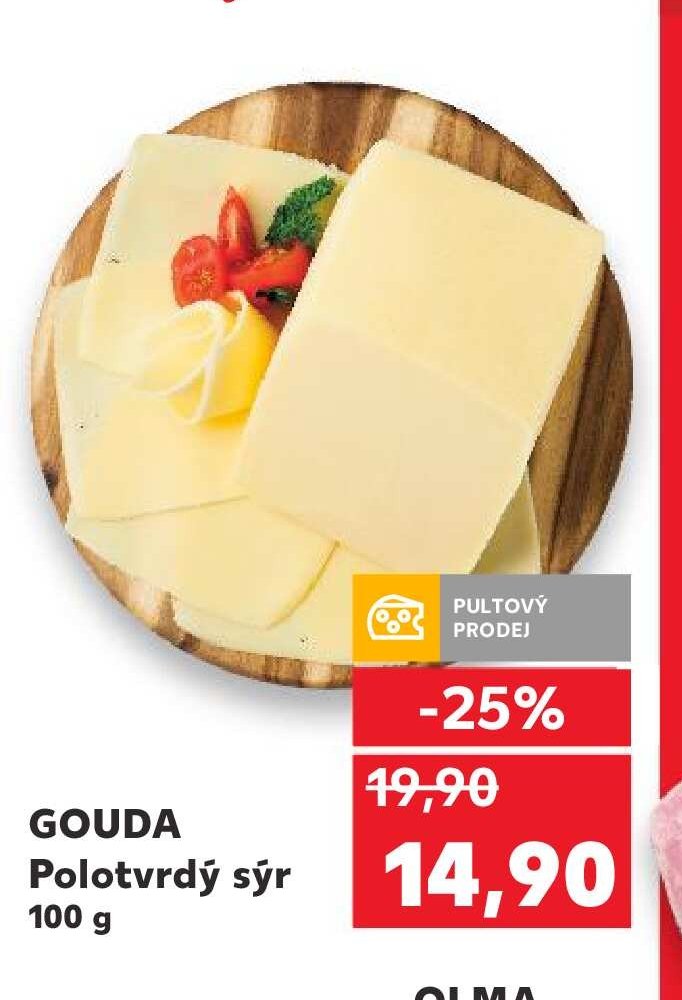 Gouda Polotvrdý sýr 100 g