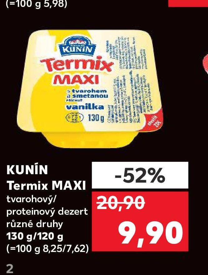 KUNÍN Termix MAXI tvarohový/proteinový dezert