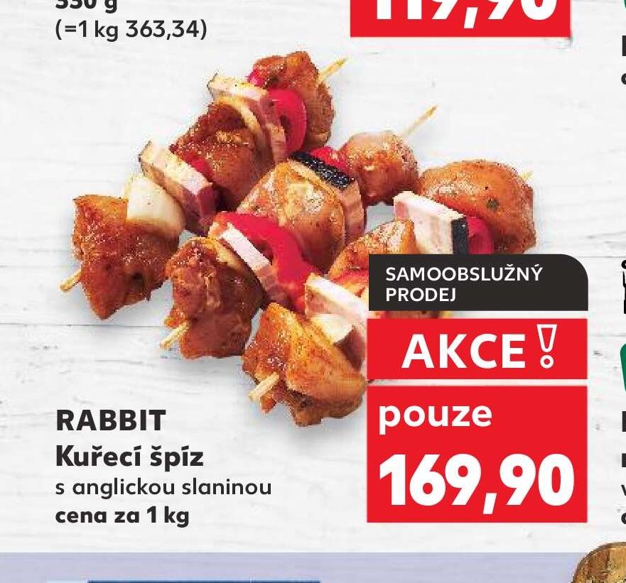 Rabbit Kuřecí špíz s anglickou slaninou