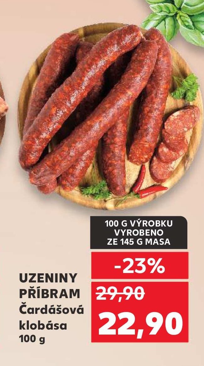 UZENINY PŘÍBRAM Čardášová klobása