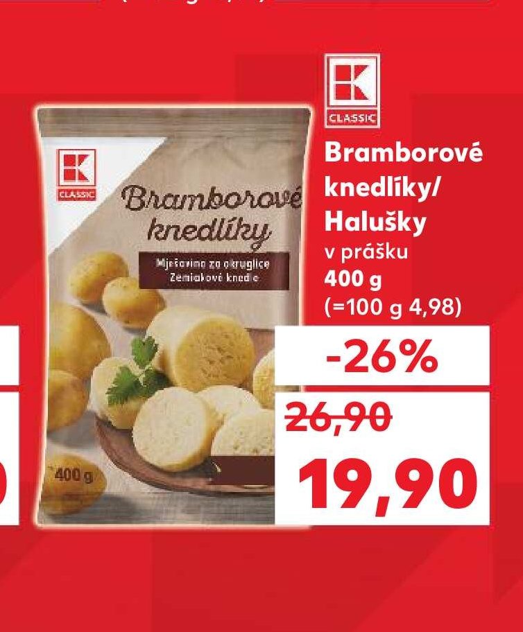 Bramborové knedlíky/Halušky