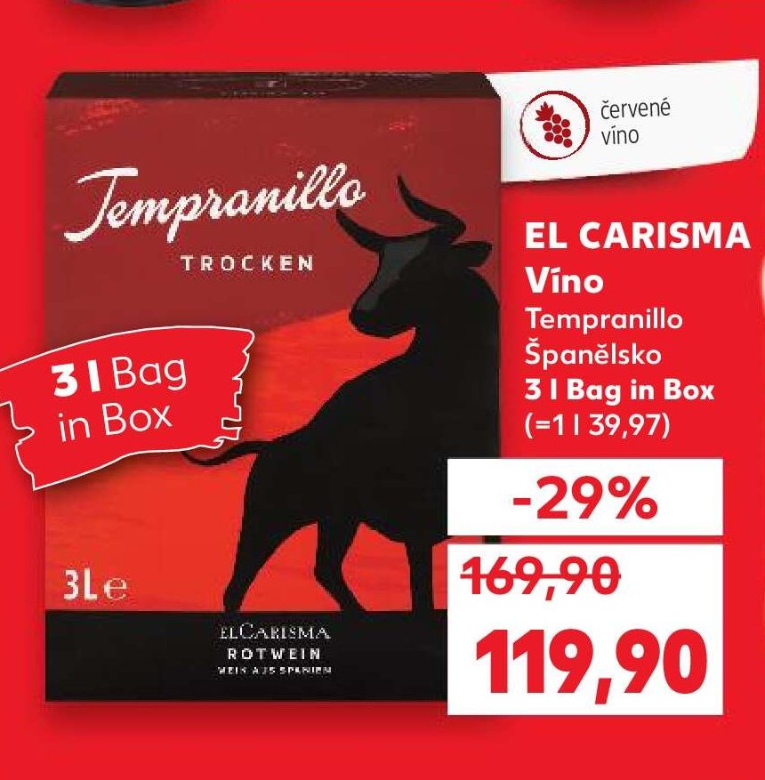 EL CARISMA Víno Tempranillo